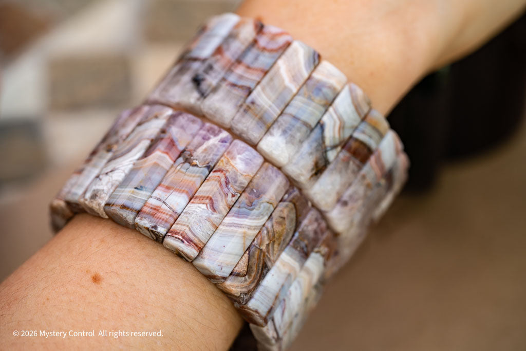Amethyst Lace Agate Laughter Stone Bracelet