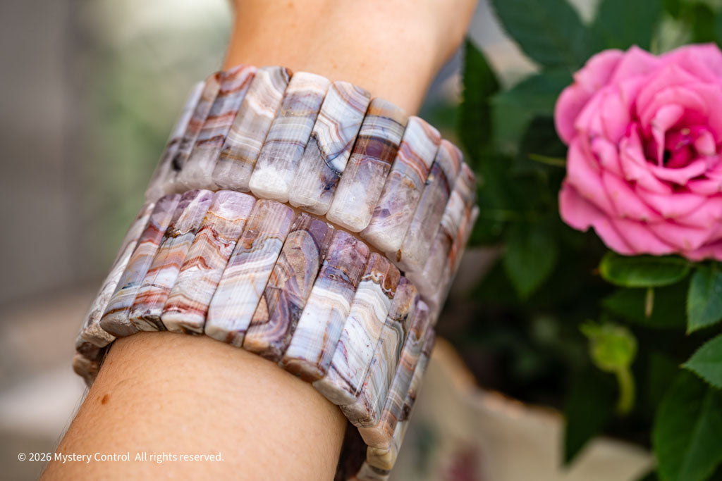 Amethyst Lace Agate Laughter Stone Bracelet