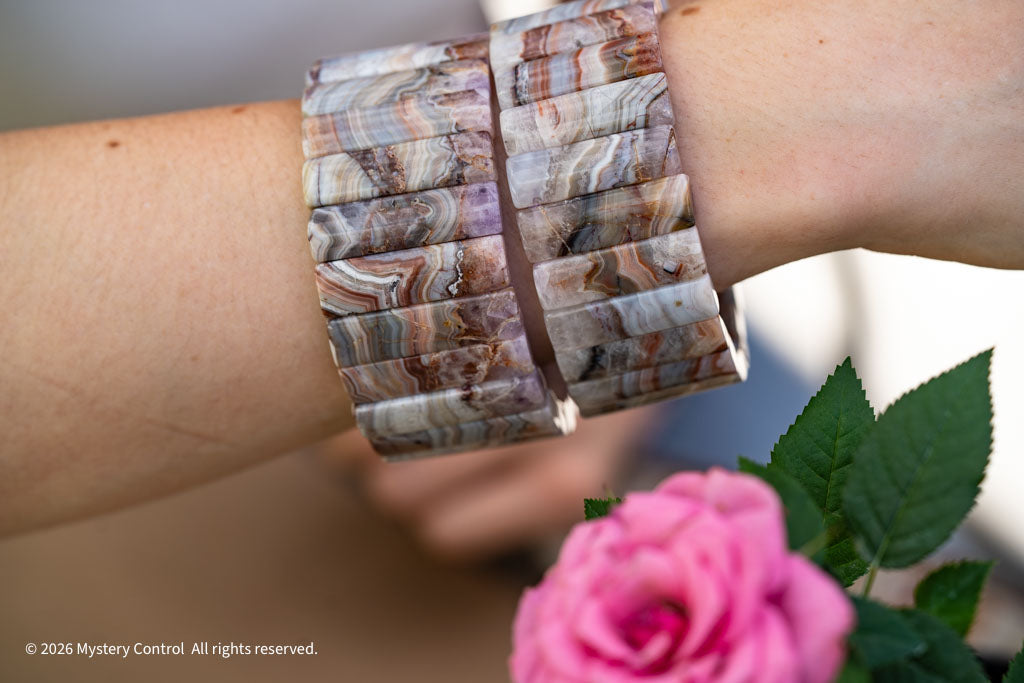 Amethyst Lace Agate Laughter Stone Bracelet