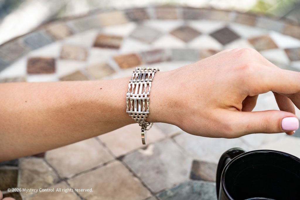 70's Heart Padlock Gate Bracelet in 925 Silver