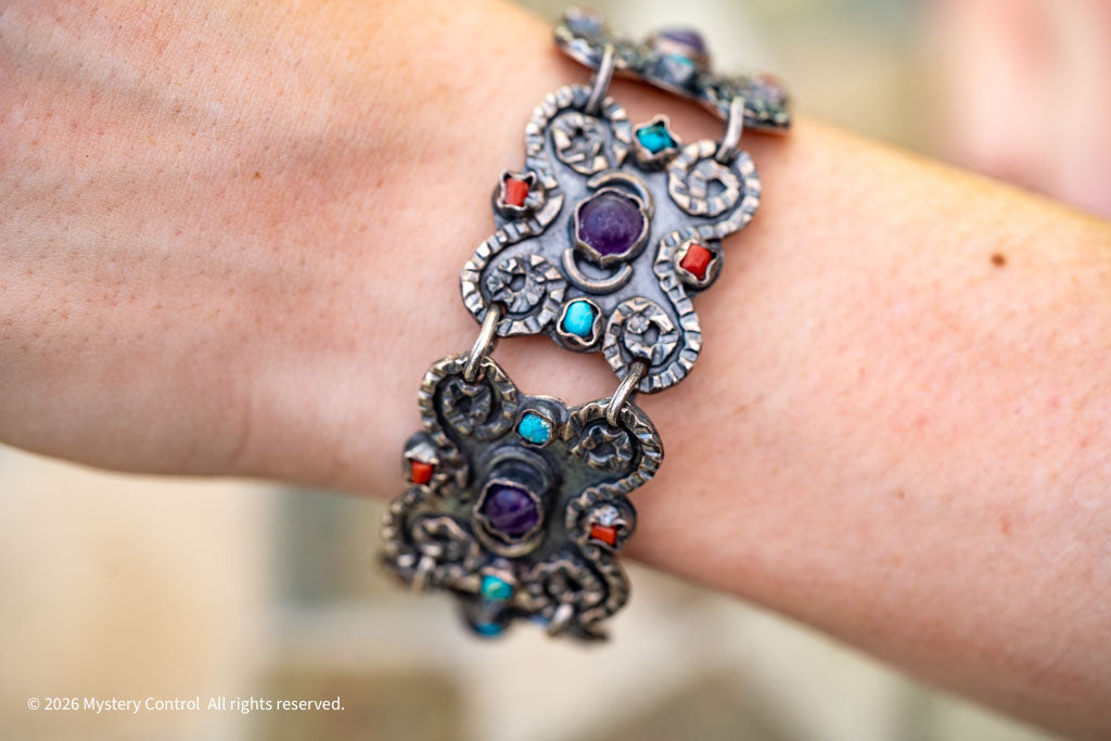 Matilda Poulet Revival Amethyst, Turquoise & Fire Opal bracelet