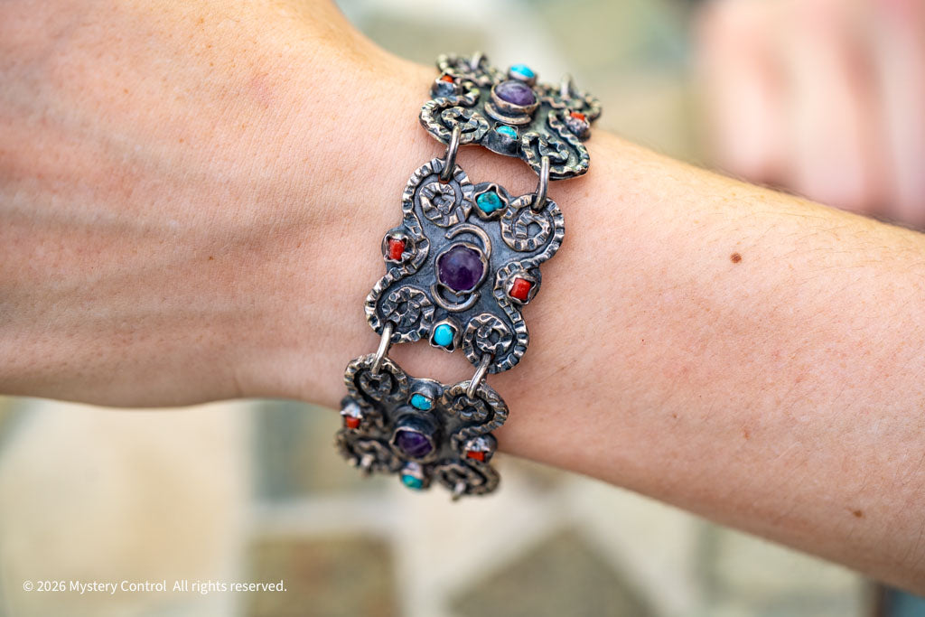 Matilda Poulet Revival Amethyst, Turquoise & Fire Opal bracelet
