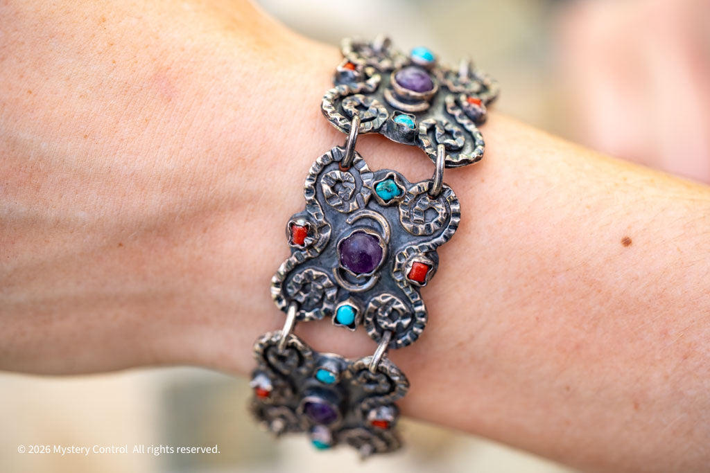 Matilda Poulet Revival Amethyst, Turquoise & Fire Opal bracelet