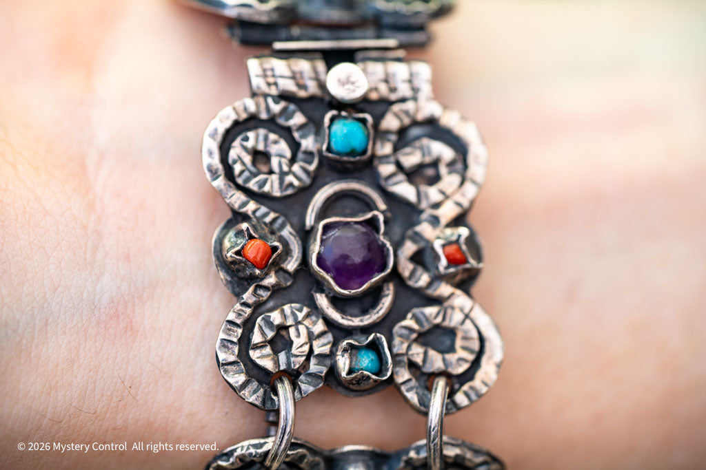 Matilda Poulet Revival Amethyst, Turquoise & Fire Opal bracelet