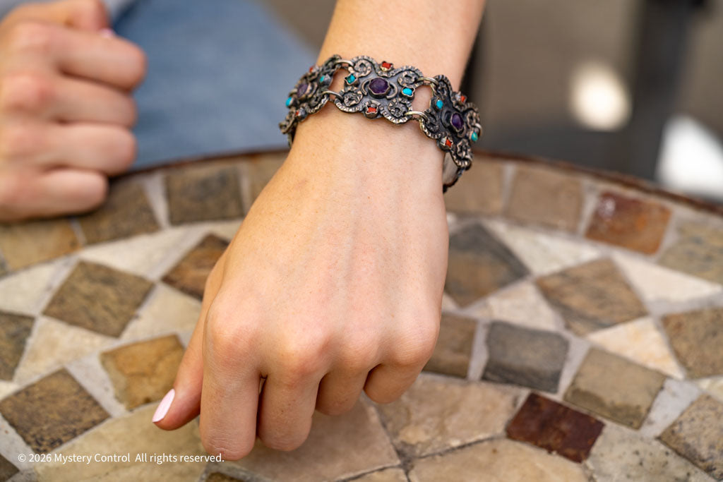 Matilda Poulet Revival Amethyst, Turquoise & Fire Opal bracelet