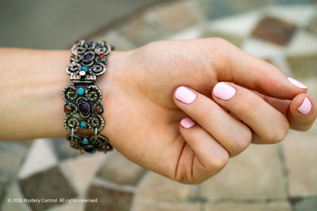 Matilda Poulet Revival Amethyst, Turquoise & Fire Opal bracelet