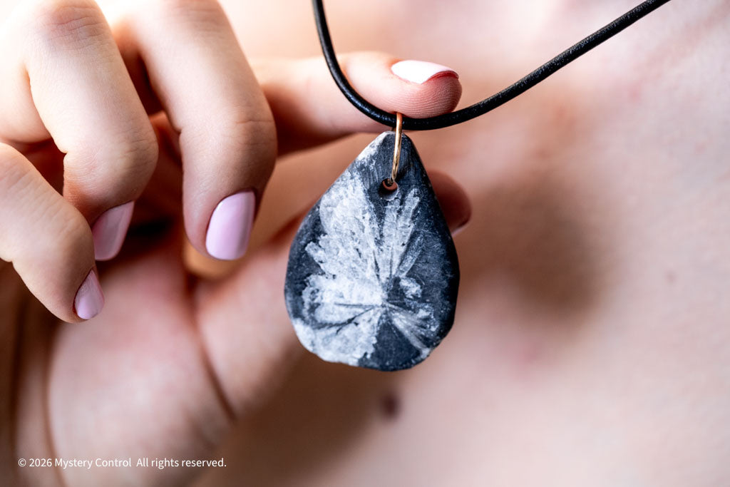 Chrysanthemum Stone 14K GF & Leather Necklace