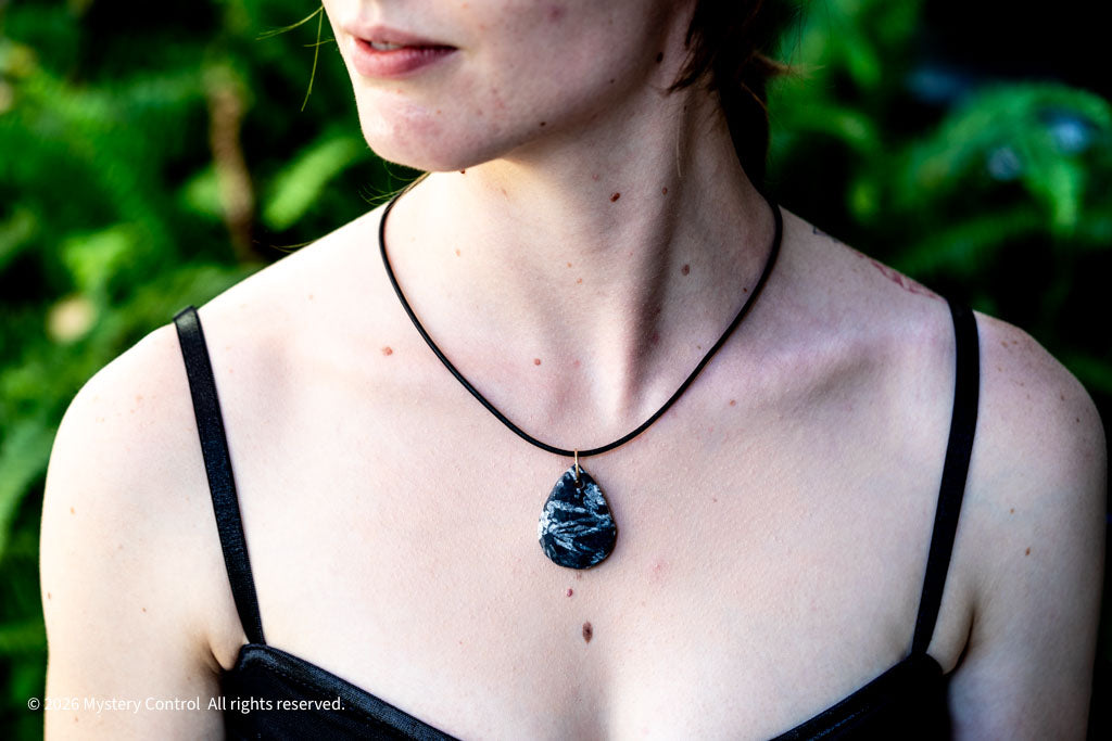 Chrysanthemum Stone 14K GF & Leather Necklace