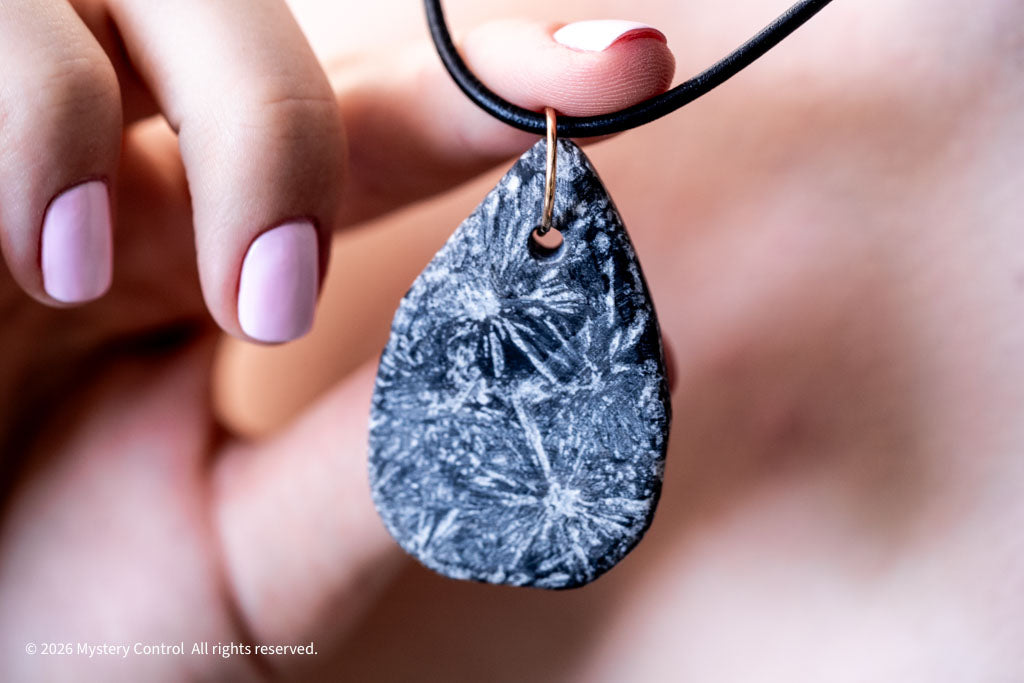 Chrysanthemum Stone 14K GF & Leather Necklace