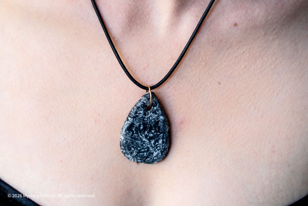 Chrysanthemum Stone 14K GF & Leather Necklace