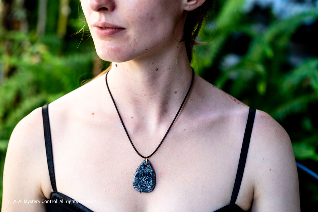 Chrysanthemum Stone 14K GF & Leather Necklace