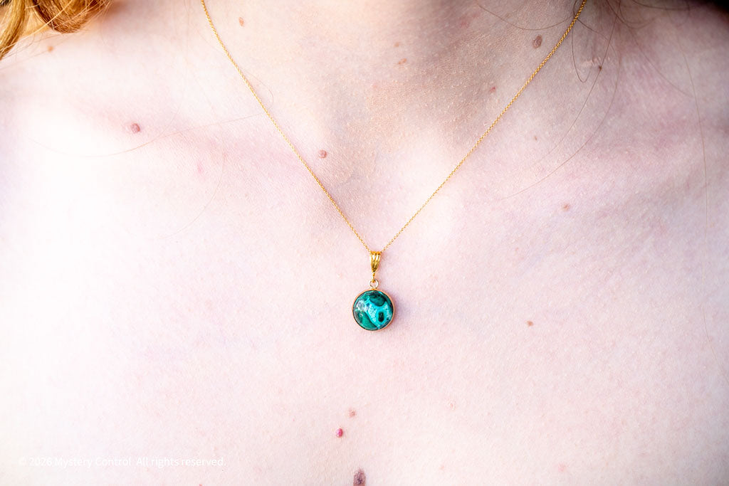 Chrysocolla Malachite Focus 14KGF Necklace