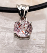 "Dexter" Skeletal Quartz, 925 Silver and Leather Necklace
