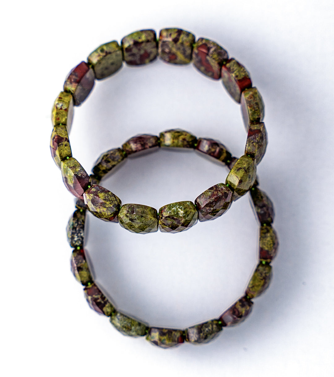 Dragon Blood Jasper Bracelet - Muscovite Silica and Red Jasper Bracelet (Green & Red)