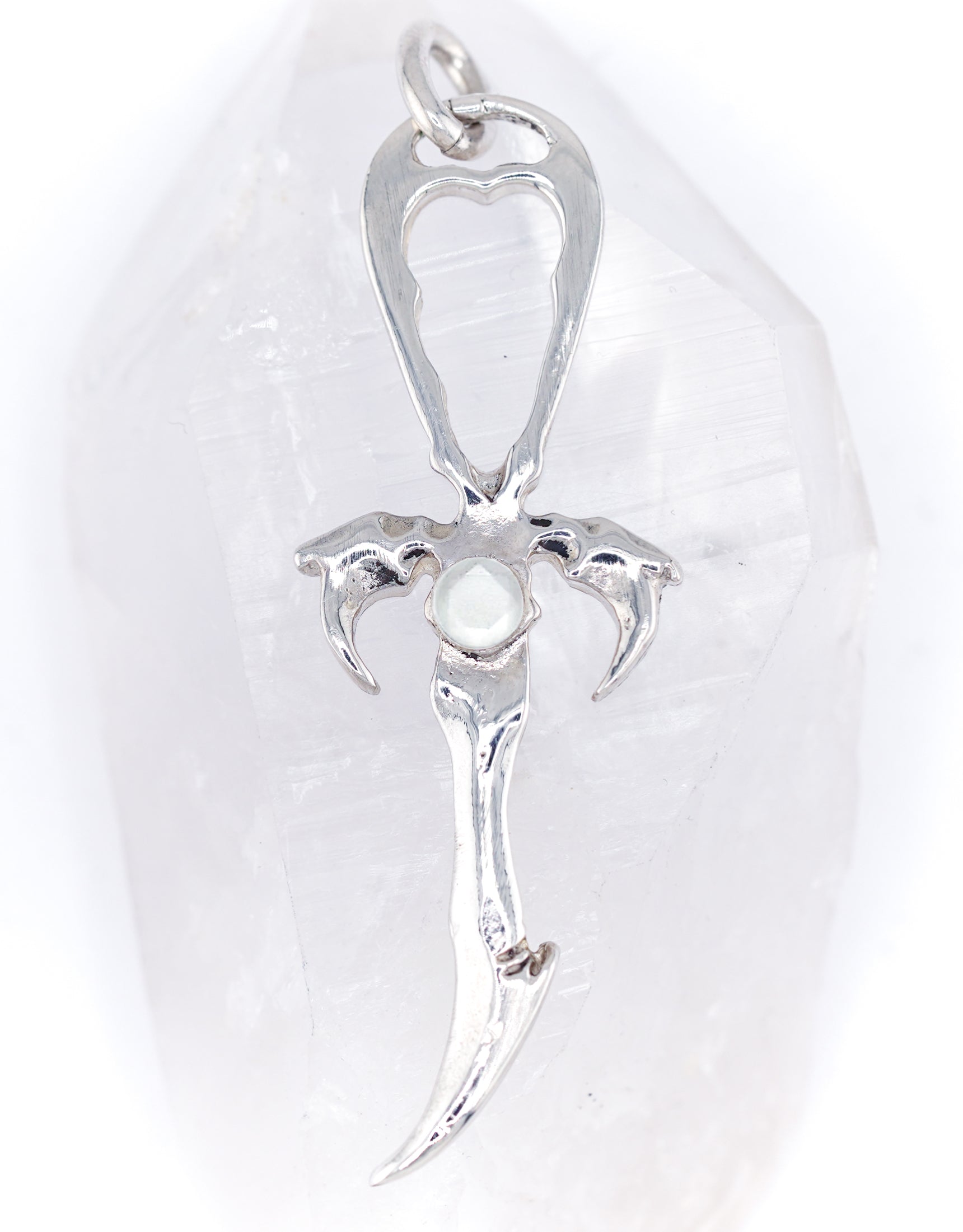 Moonstone & 925 Silver Vampire Ankh - Mystery Control x Endless Night