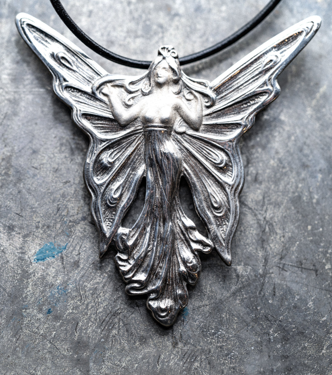 925 Silver Art Nouveau Fairy Brooch/Pendant Necklace