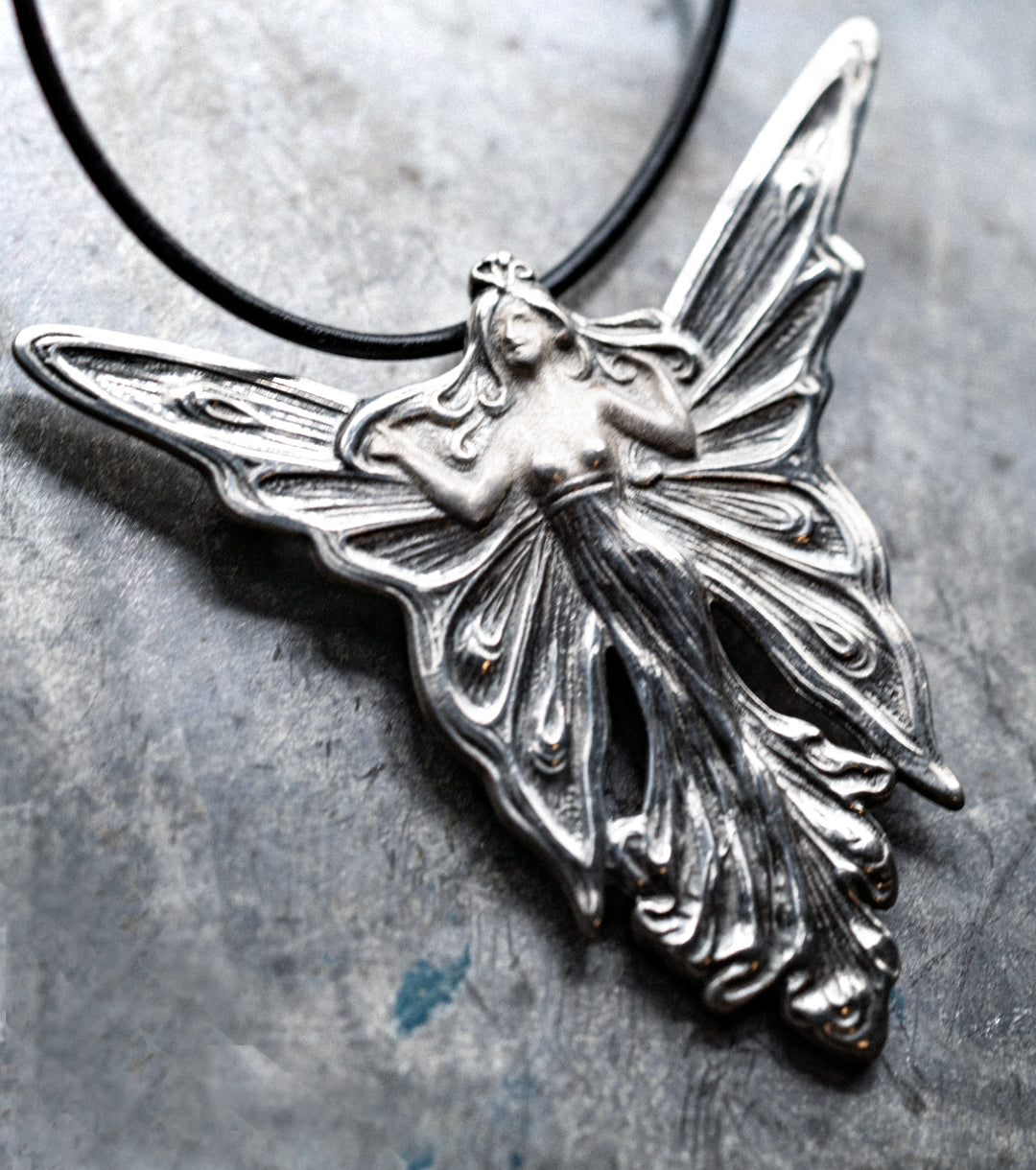 925 Silver Art Nouveau Fairy Brooch/Pendant Necklace