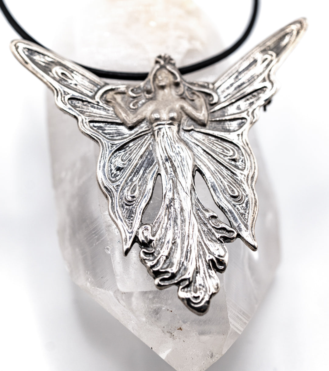 925 Silver Art Nouveau Fairy Brooch/Pendant Necklace