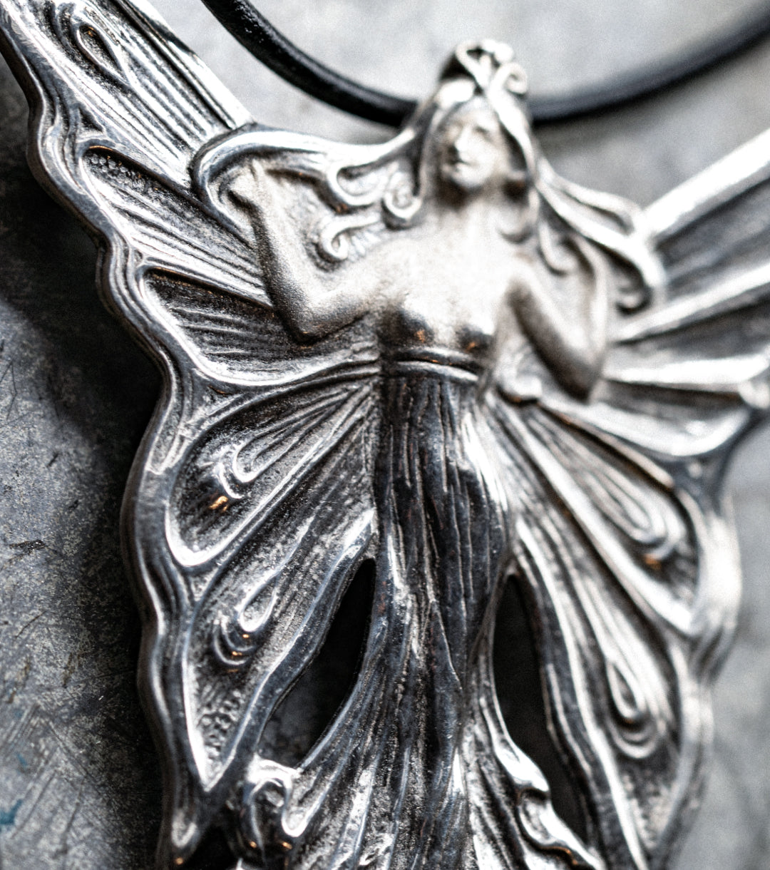 925 Silver Art Nouveau Fairy Brooch/Pendant Necklace