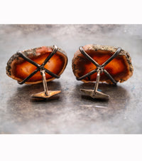 Red Fortress Agate 925 Sterling Silver Large Cuff Links