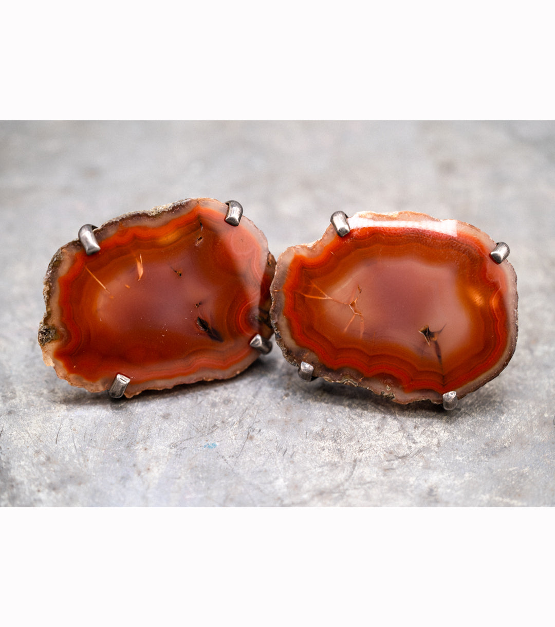 Red Fortress Agate 925 Sterling Silver Large Cuff Links