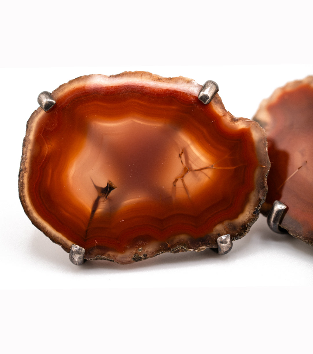Red Fortress Agate 925 Sterling Silver Large Cuff Links