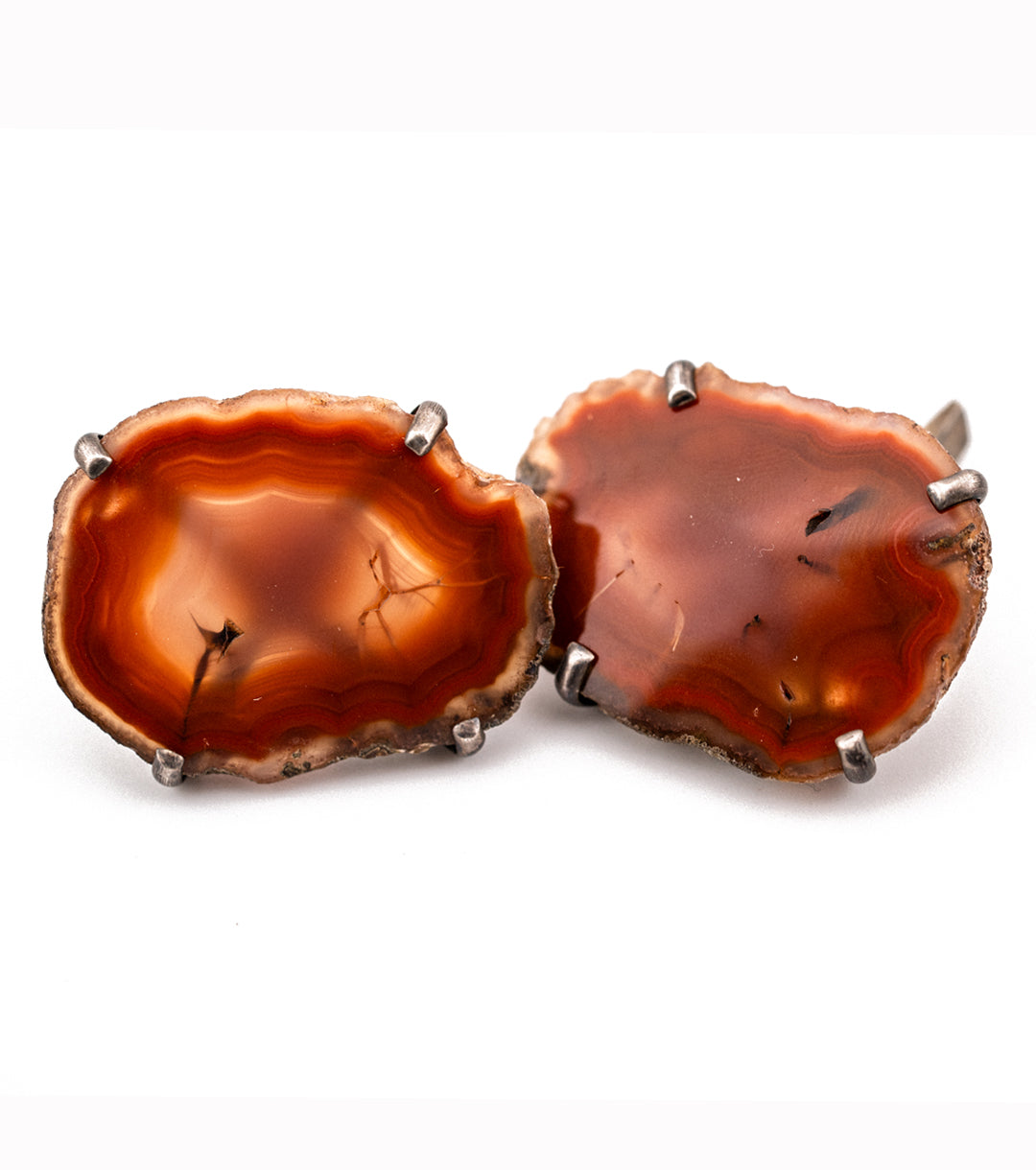 Red Fortress Agate 925 Sterling Silver Large Cuff Links