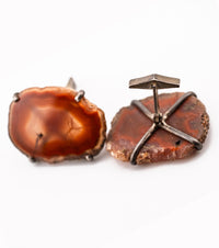 Red Fortress Agate 925 Sterling Silver Large Cuff Links