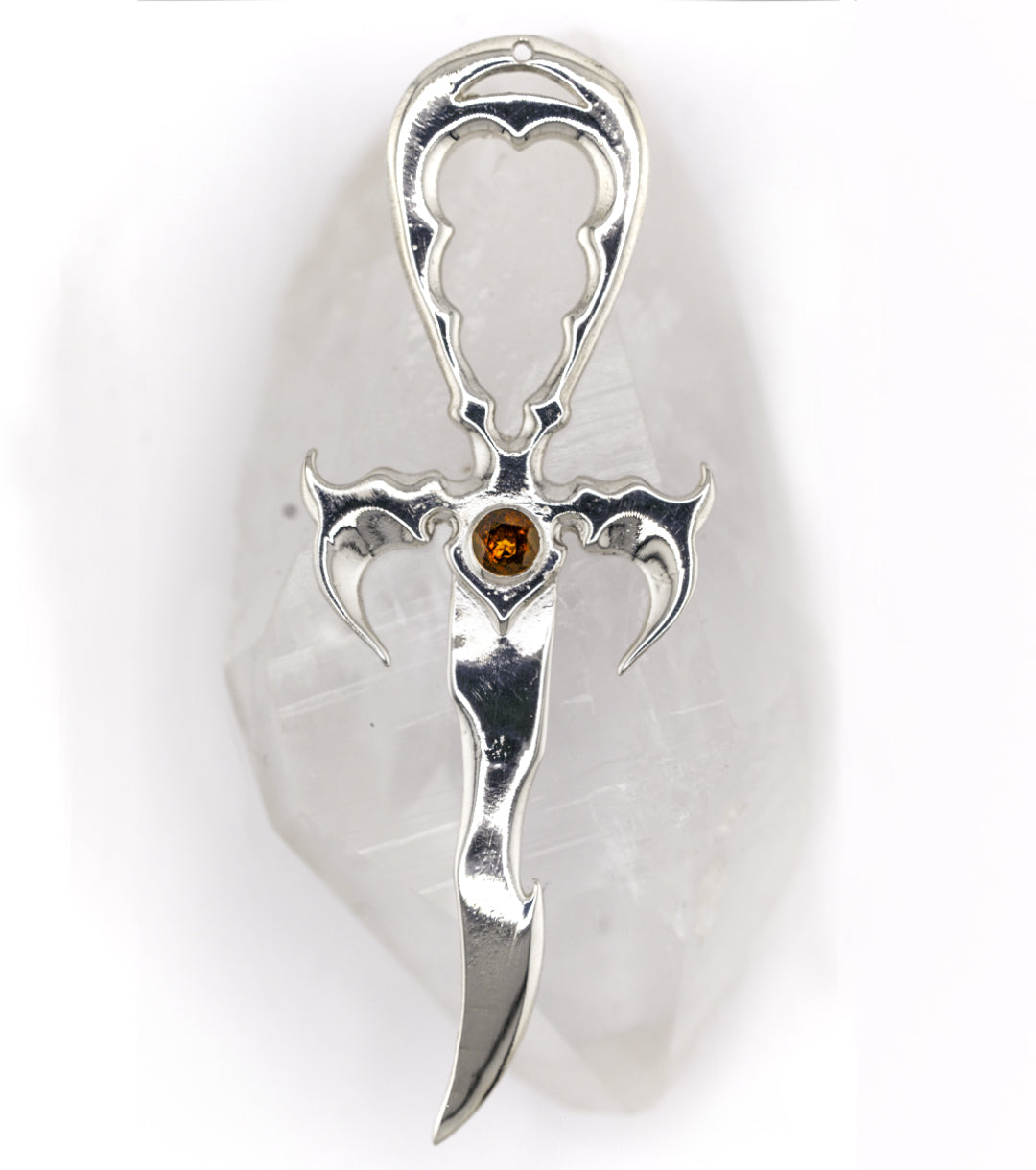 Fire Citrine & 925 Silver Vampire Ankh - Mystery Control x Endless Night