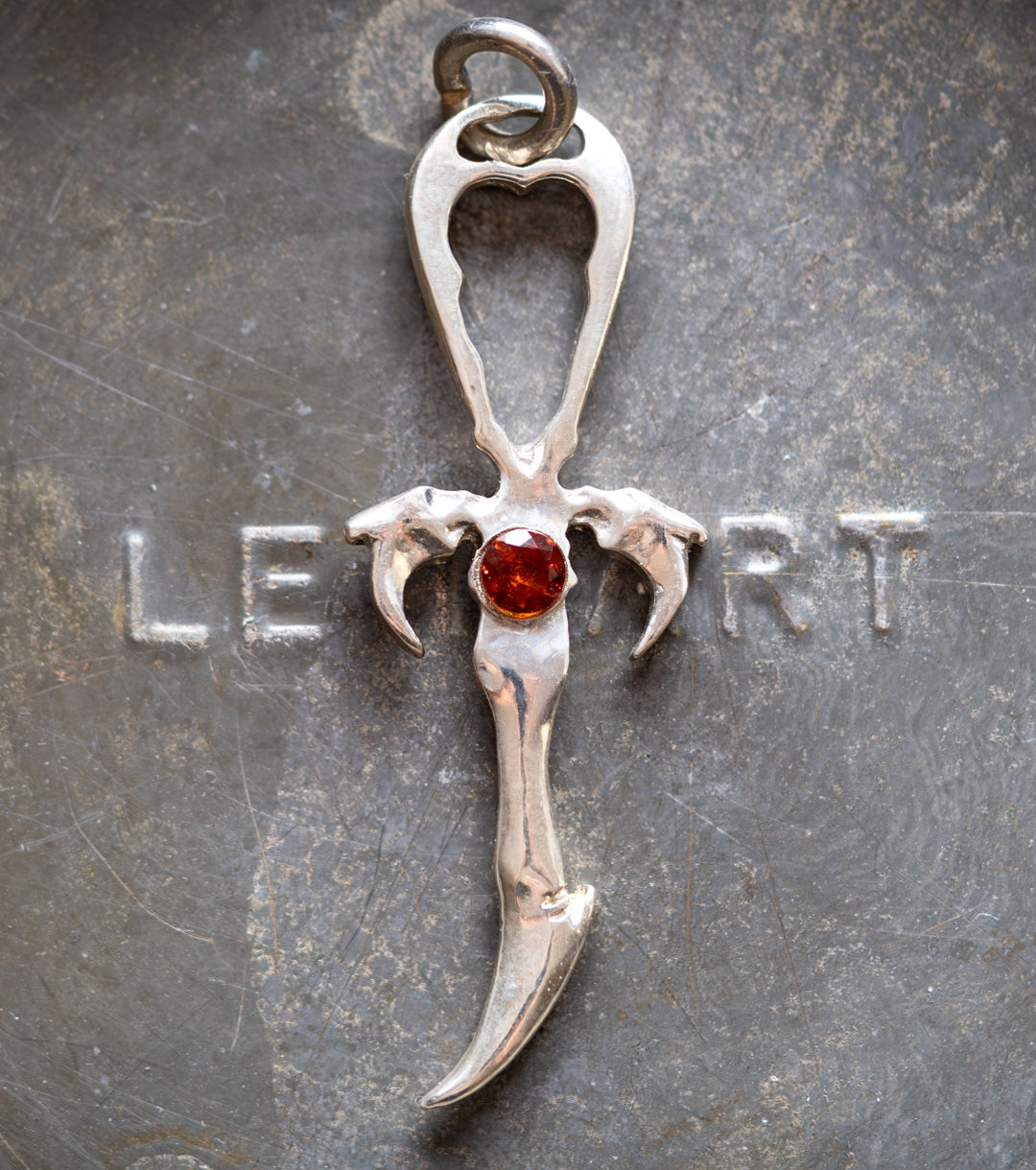 Fire Citrine & 925 Silver Vampire Ankh - Mystery Control x Endless Night -