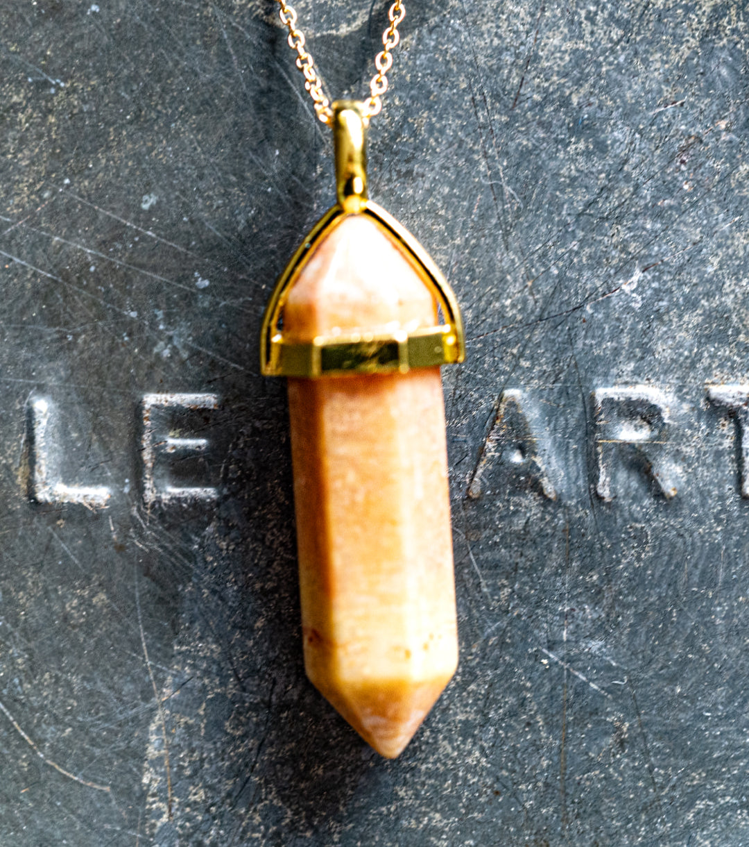 Moroccan Fossil Coral Point & 14K Gold-Filled Necklace – Mystery