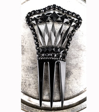 Victorian Celluloid & French Jet Mourning Comb