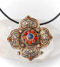 Tibetan Gau Box Necklace in 925 Silver