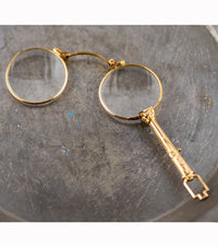 Gold Filled Lorgnette with Retractible Lenses