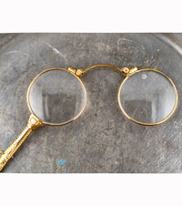 Gold Filled Lorgnette with Retractible Lenses