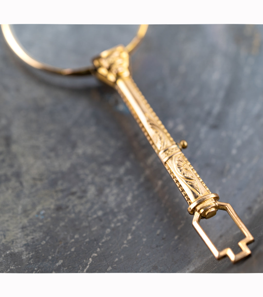 Gold Filled Lorgnette with Retractible Lenses