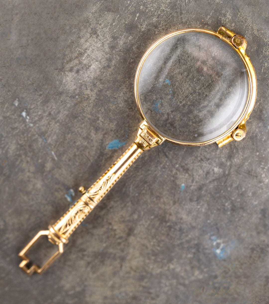Gold Filled Lorgnette with Retractible Lenses