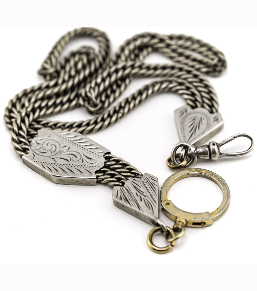 Albert Watch Chain in 925 Silver & Gold-Fill