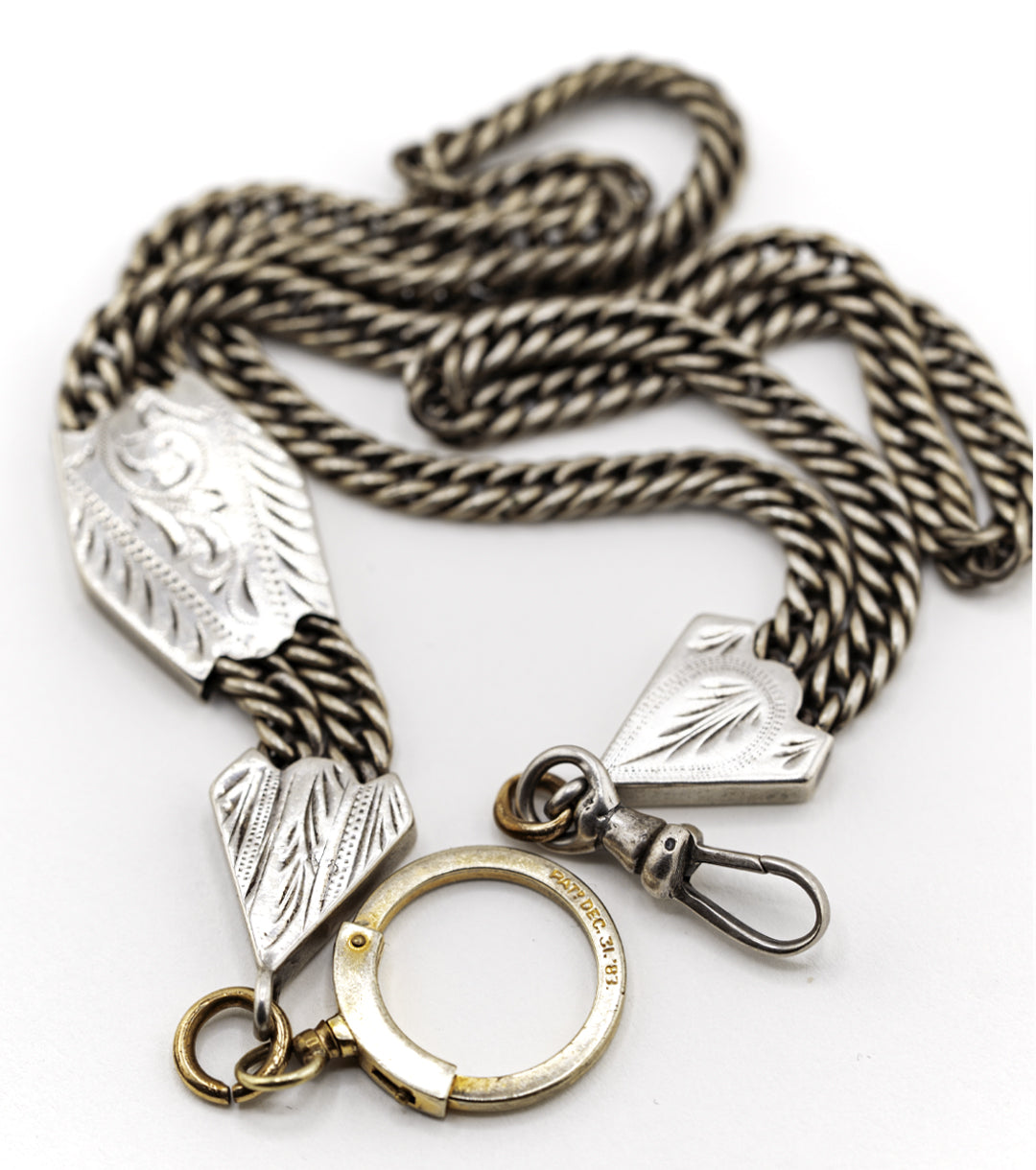 Albert Watch Chain in 925 Silver & Gold-Fill