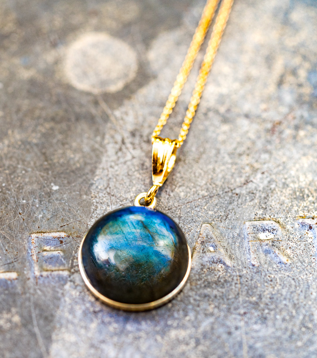 Labradorite 14K Gold-Filled Charm Necklace