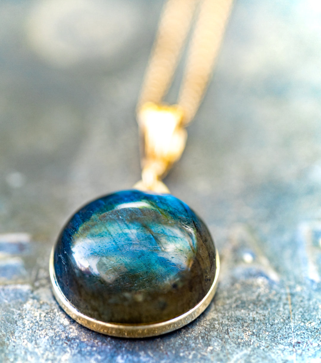 Labradorite 14K Gold-Filled Charm Necklace