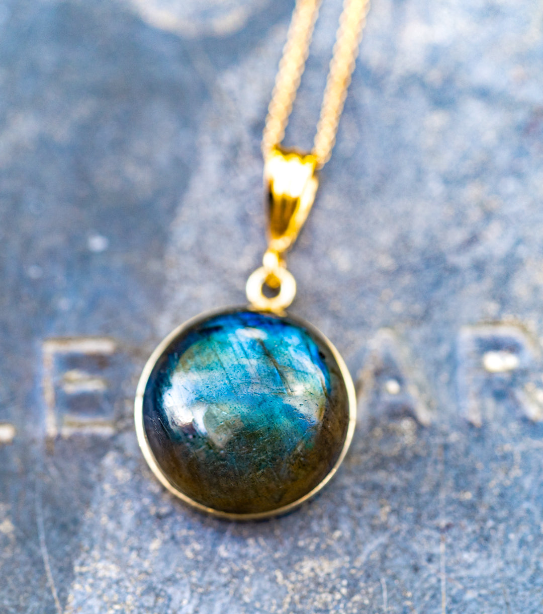 Labradorite 14K Gold-Filled Charm Necklace