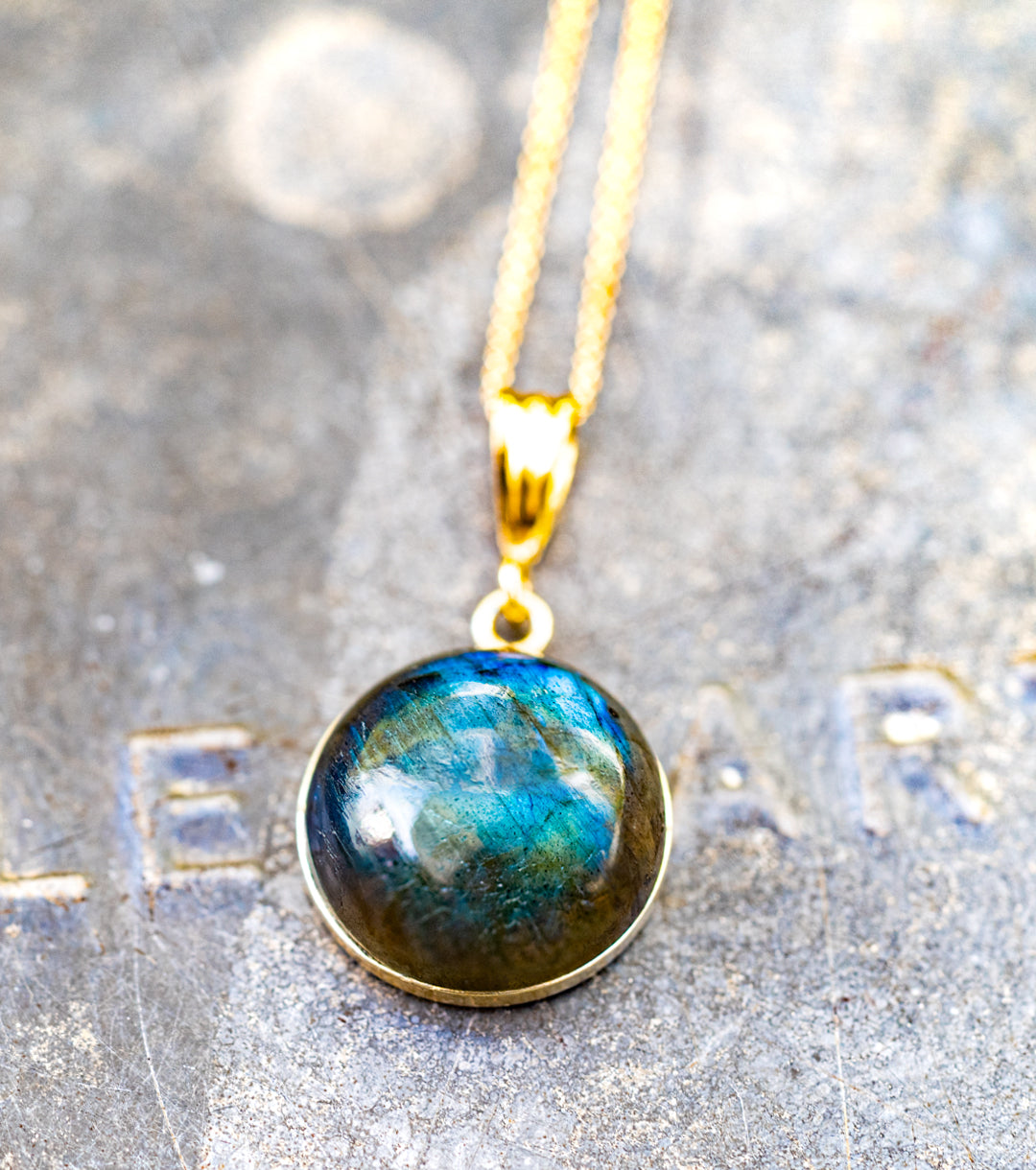 Labradorite 14K Gold-Filled Charm Necklace
