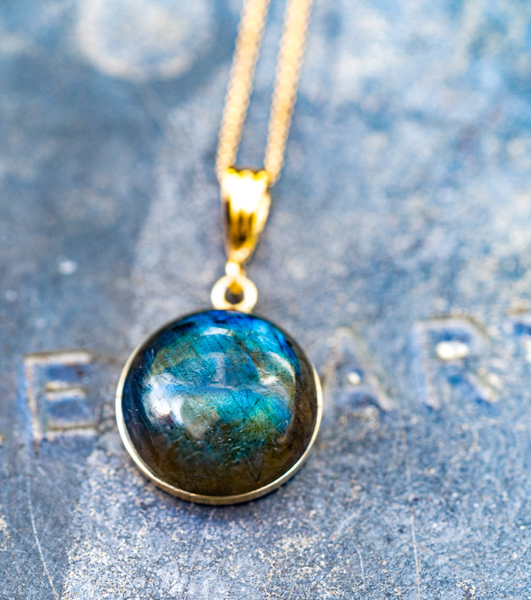 Labradorite 14K Gold-Filled Charm Necklace