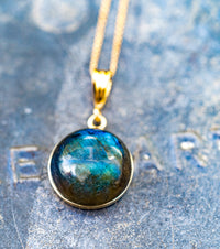 Labradorite 14K Gold-Filled Charm Necklace