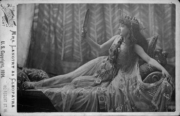 Lillie Langtry as Cleopatra Art Nouveau Limoges Porcelain Brooch with Gold Ormolu Snake frame