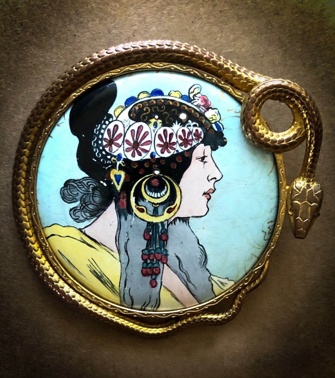 Lillie Lingerie Limoges Brooch Ormolu
