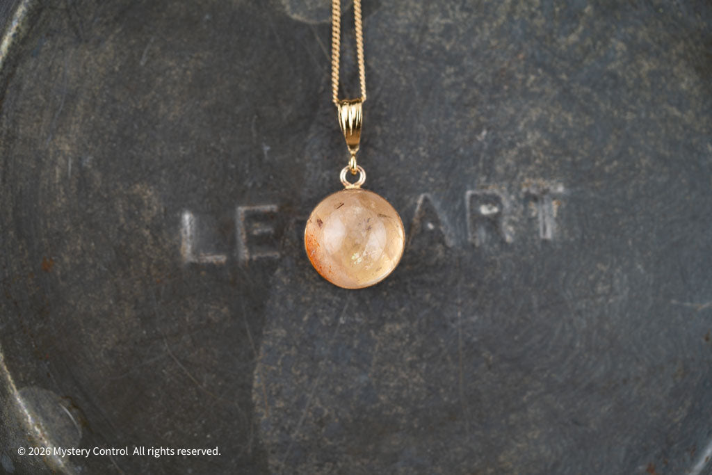 Lunar Eclipse 12MM Sunstone Charm Necklace