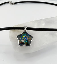 Star Meteorite x Fossil 925 Silver & Leather Necklace