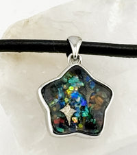 Star Meteorite x Fossil 925 Silver & Leather Necklace